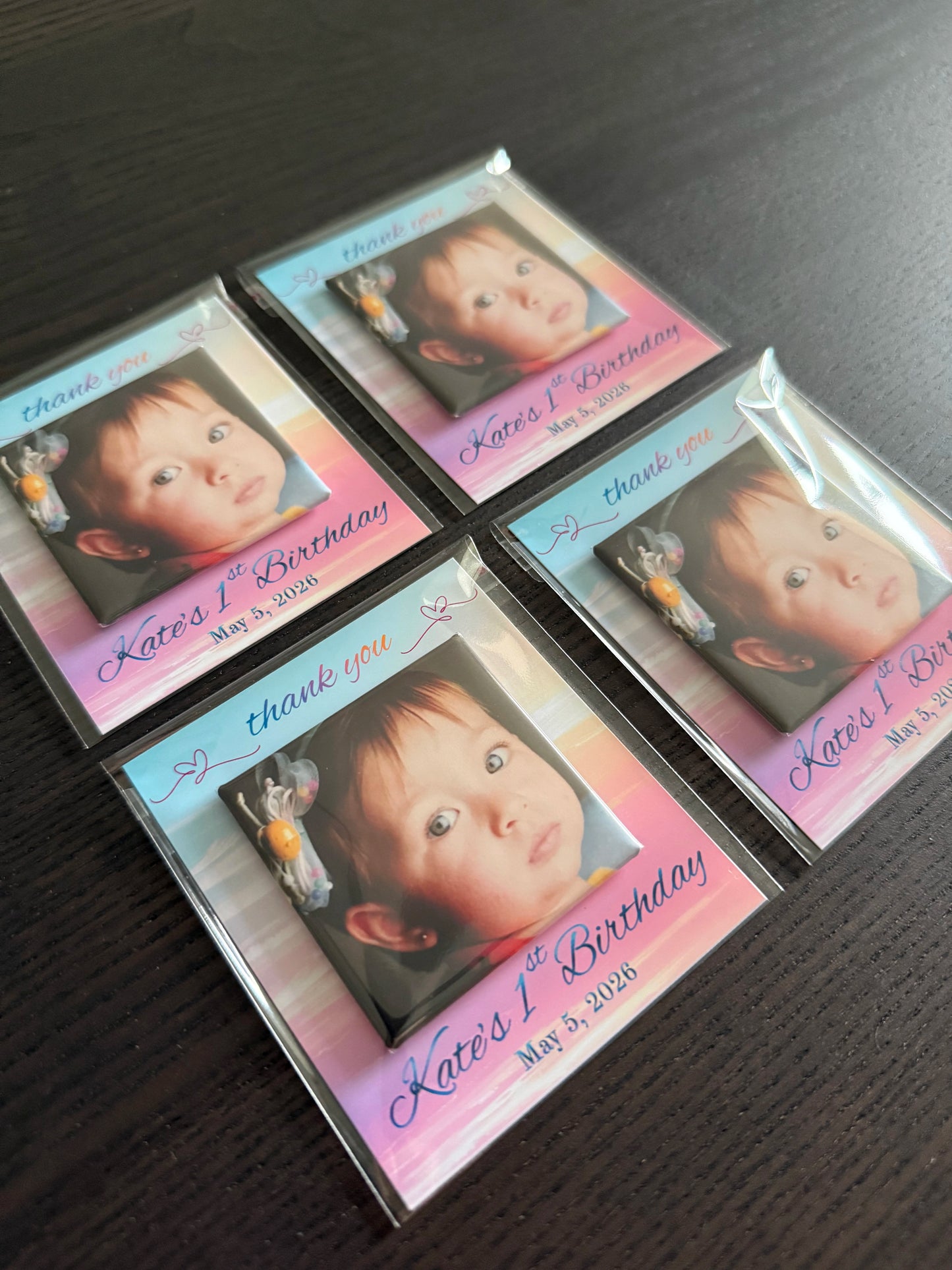 Magnetic Photo Magnet Keepsake with Custom Message Card