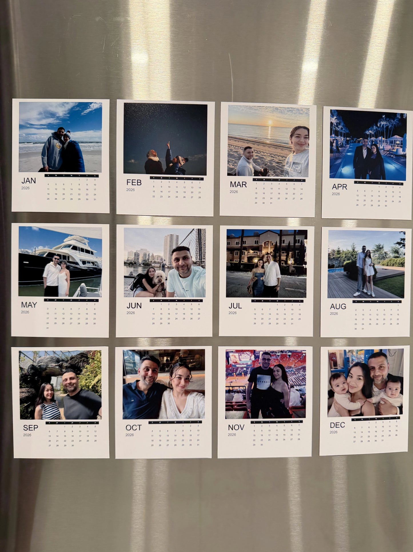 Magnetic Monthly Calendar Set – 12 Pieces