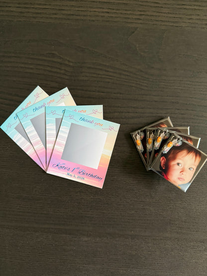 Magnetic Photo Magnet Keepsake with Custom Message Card