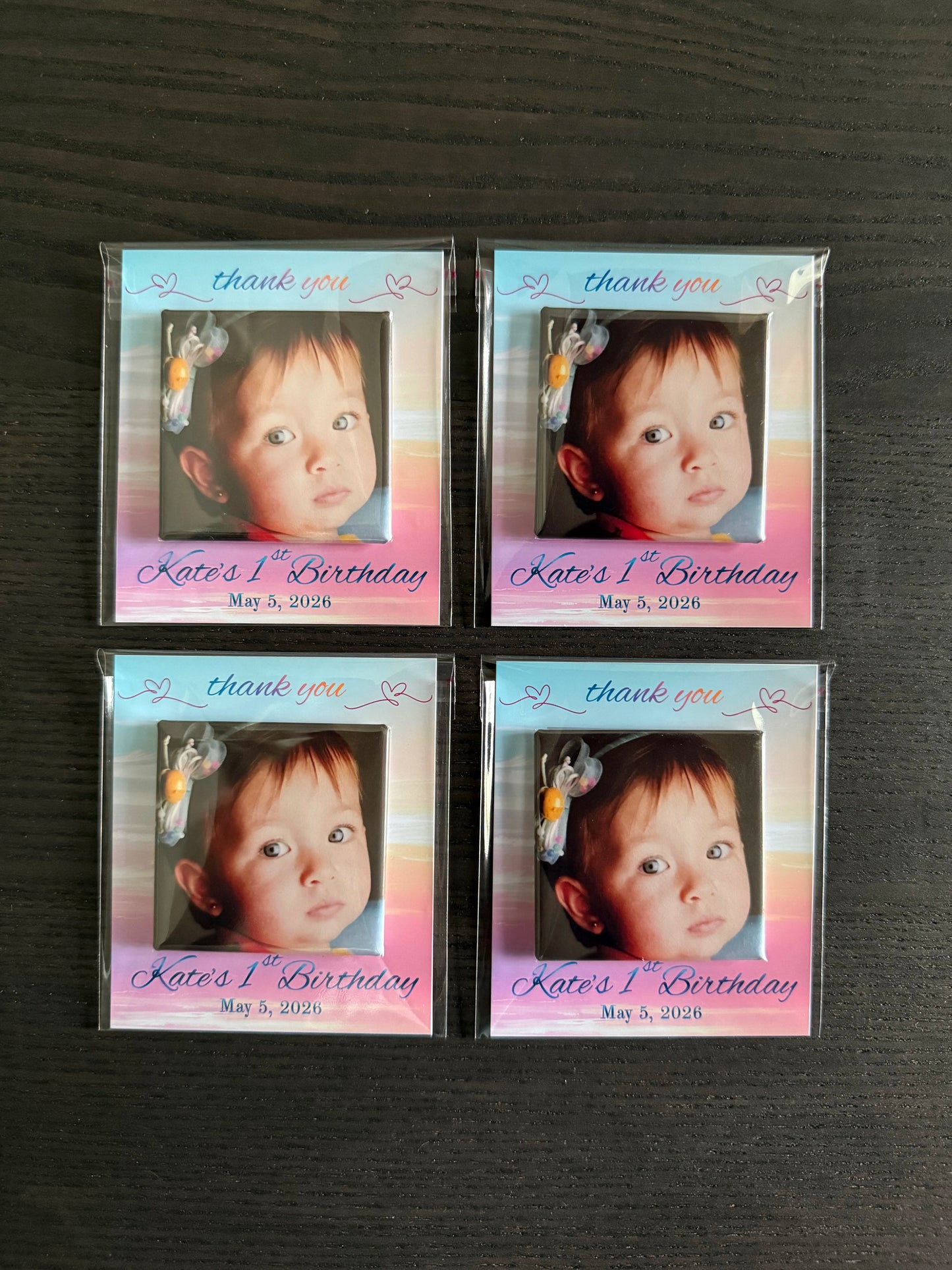 Magnetic Photo Magnet Keepsake with Custom Message Card