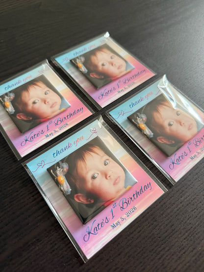 Magnetic Photo Magnet Keepsake with Custom Message Card